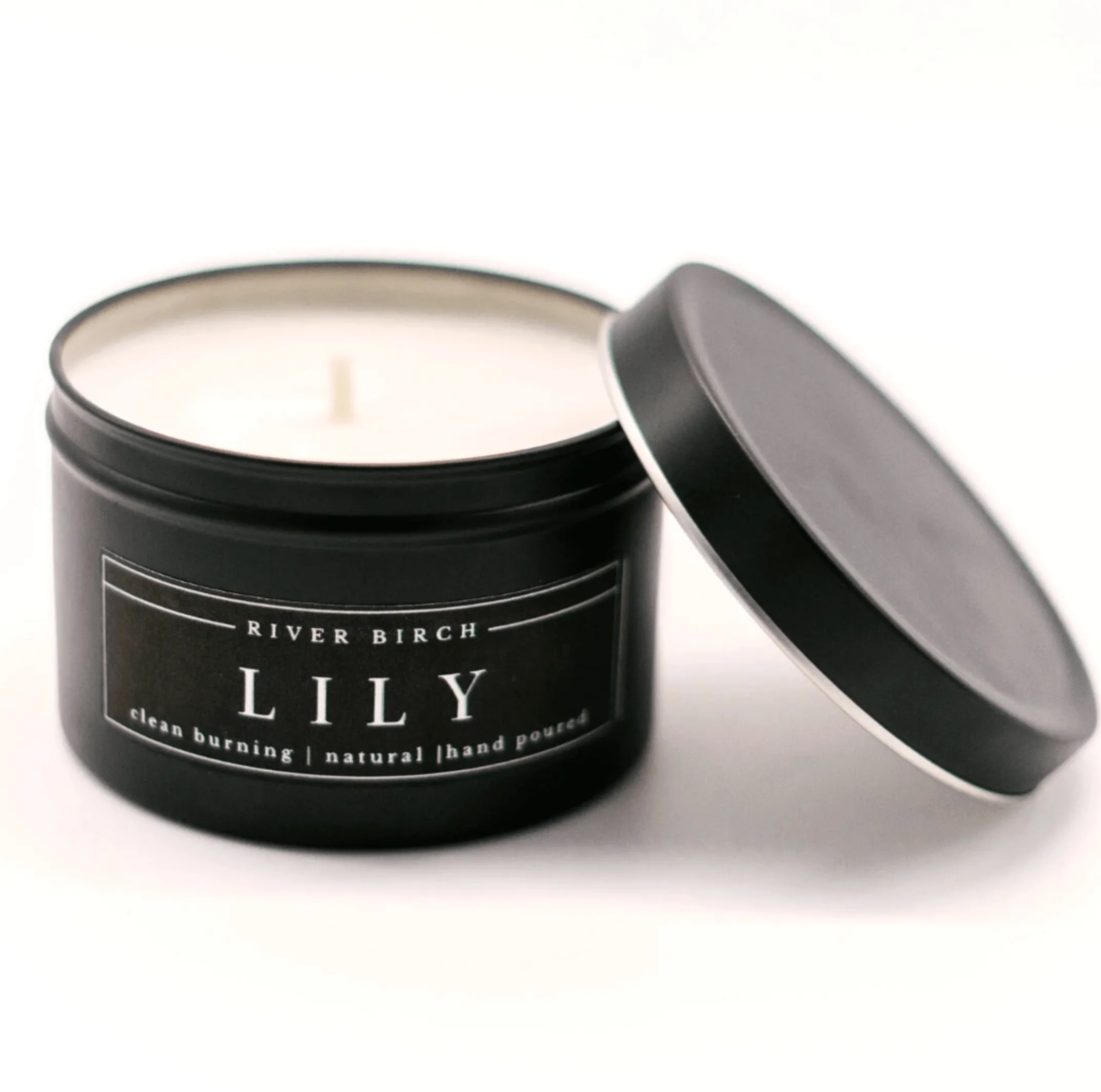 8oz Reusable Black Tin Candles