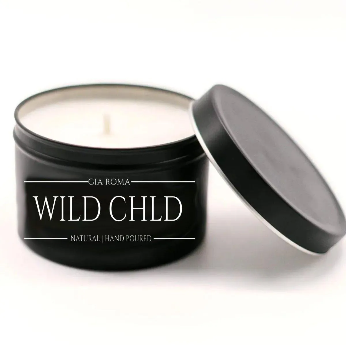 8oz Reusable Black Tin Candles