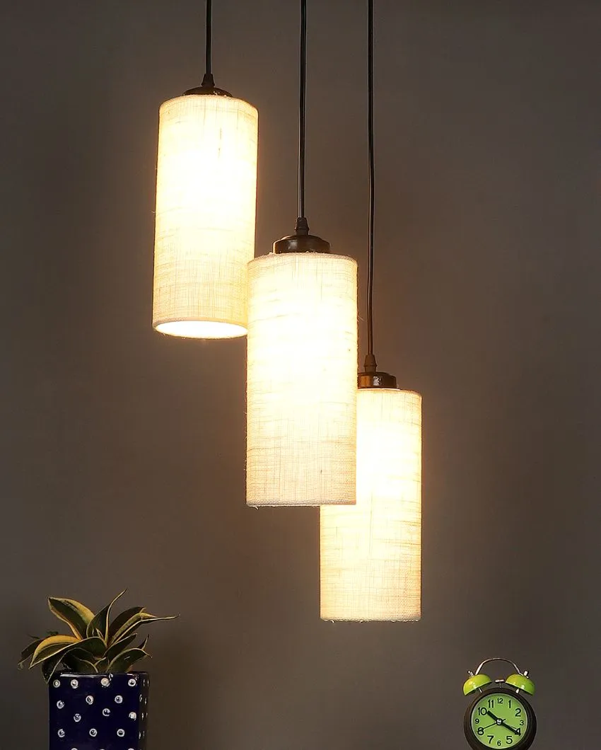 Alberio Jute Cylindrical Cluster Hanging Lamp