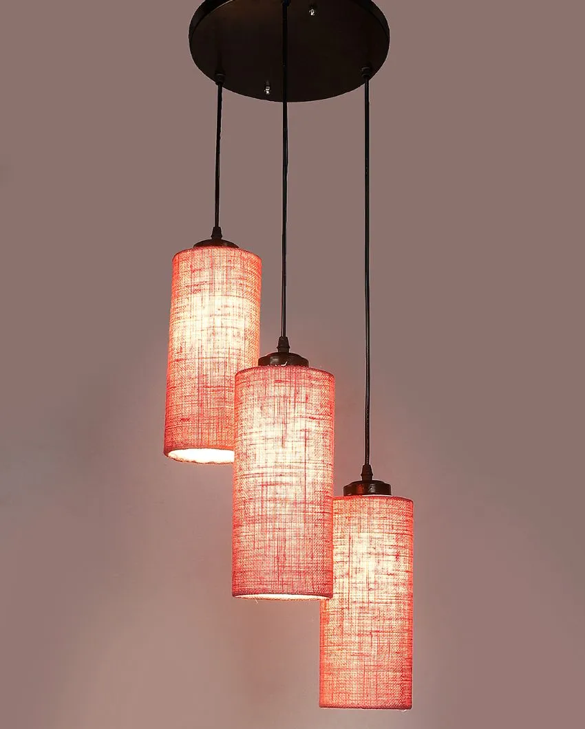 Alberio Jute Cylindrical Cluster Hanging Lamp