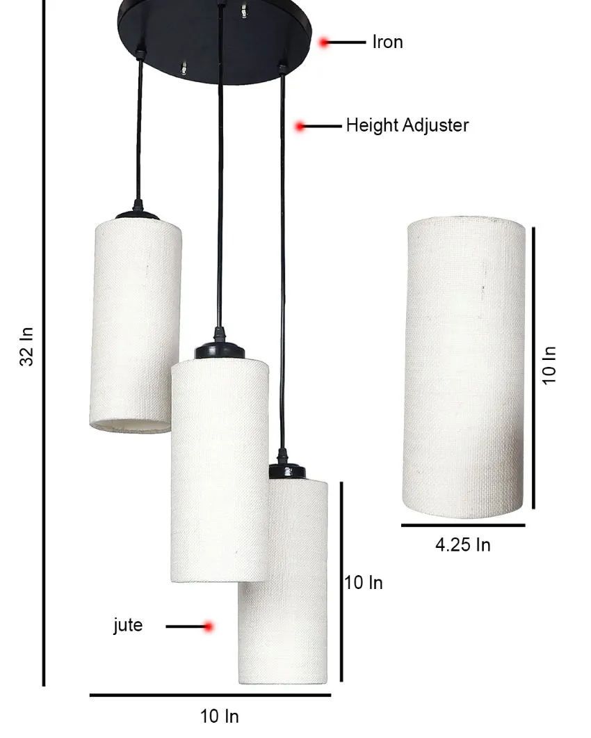 Alberio Jute Cylindrical Cluster Hanging Lamp