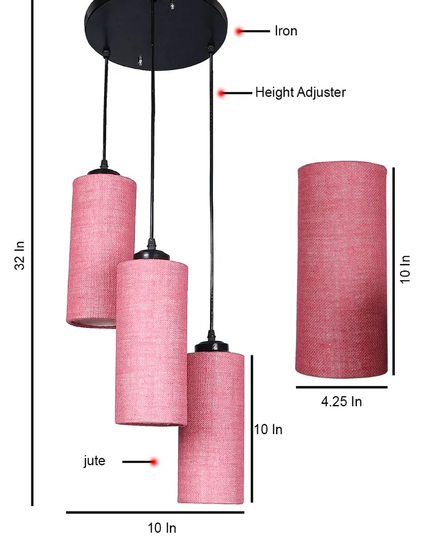 Alberio Jute Cylindrical Cluster Hanging Lamp