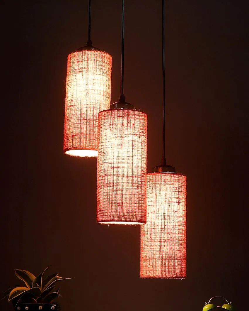 Alberio Jute Cylindrical Cluster Hanging Lamp