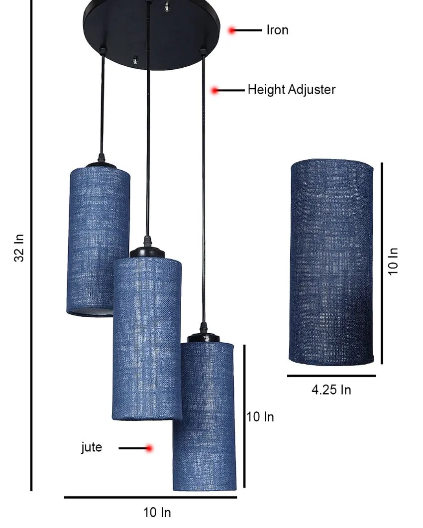 Alberio Jute Cylindrical Cluster Hanging Lamp