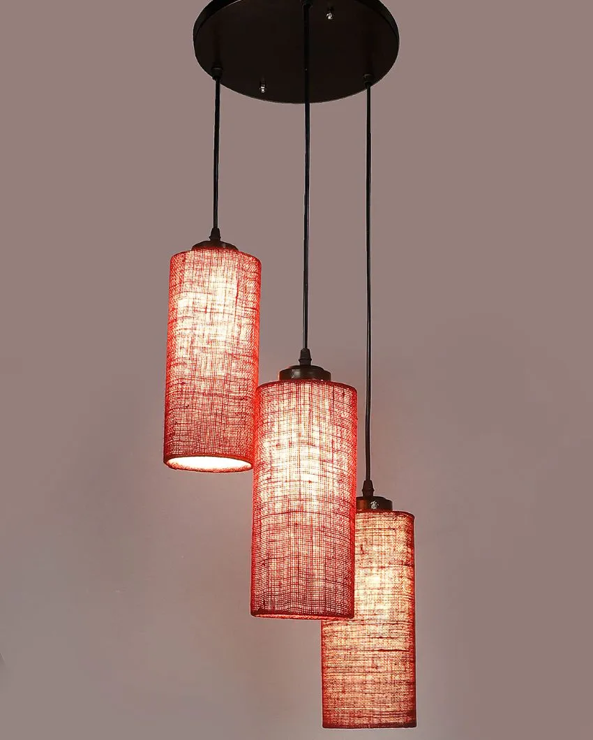 Alberio Jute Cylindrical Cluster Hanging Lamp