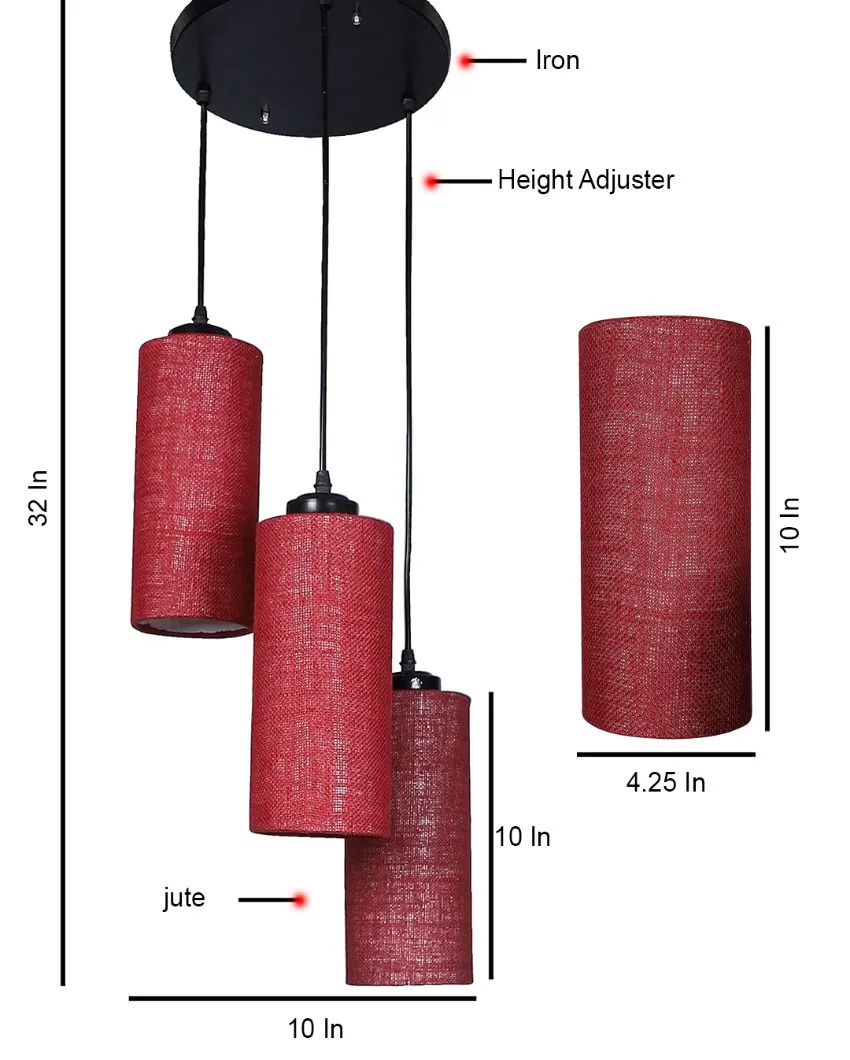 Alberio Jute Cylindrical Cluster Hanging Lamp