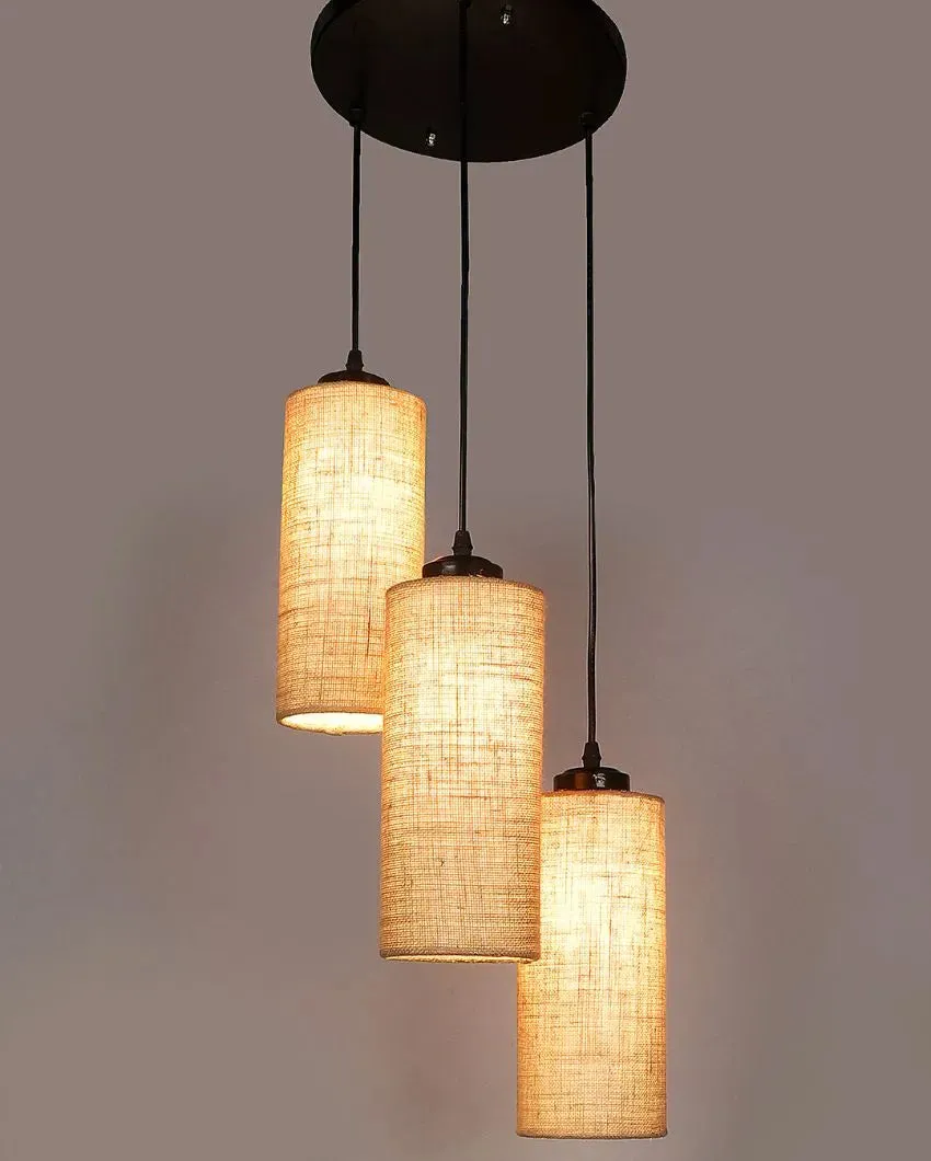 Alberio Jute Cylindrical Cluster Hanging Lamp