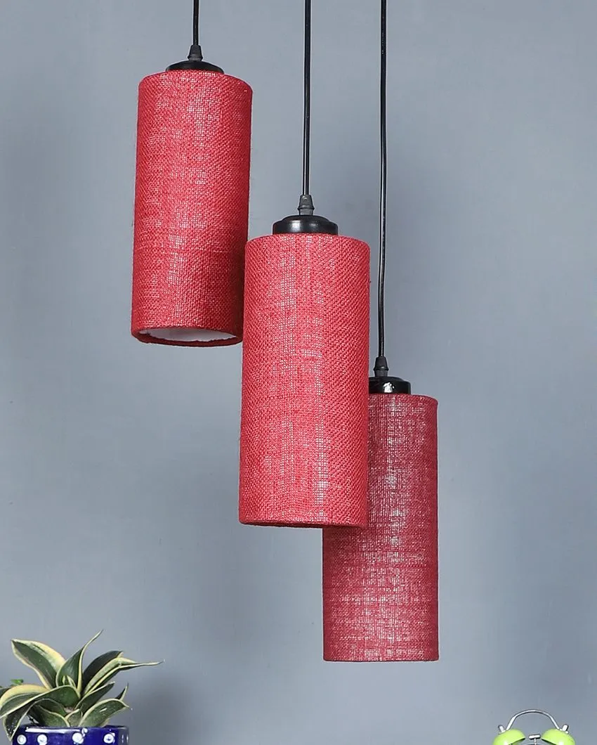 Alberio Jute Cylindrical Cluster Hanging Lamp