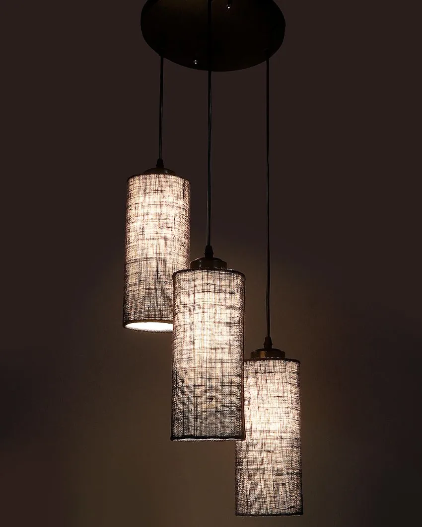 Alberio Jute Cylindrical Cluster Hanging Lamp