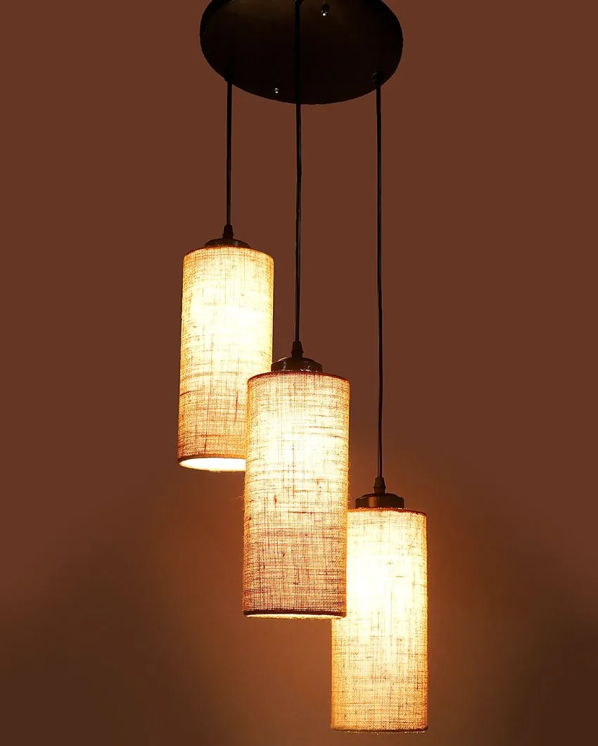 Alberio Jute Cylindrical Cluster Hanging Lamp