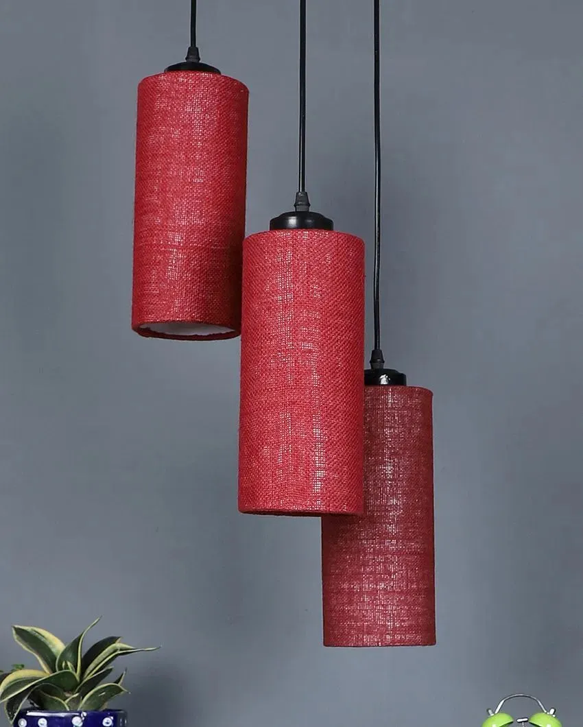 Alberio Jute Cylindrical Cluster Hanging Lamp