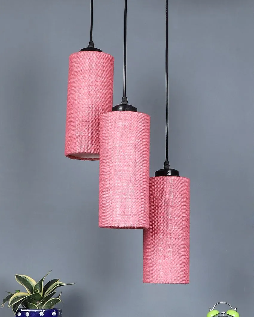 Alberio Jute Cylindrical Cluster Hanging Lamp