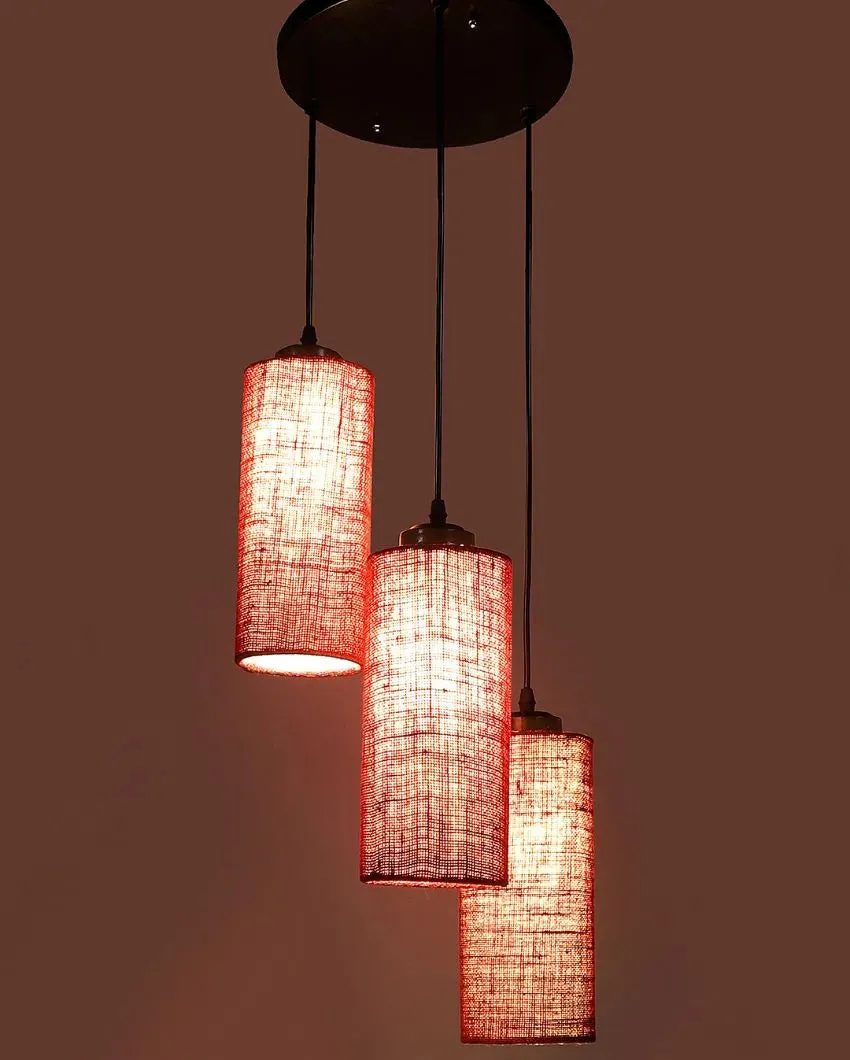 Alberio Jute Cylindrical Cluster Hanging Lamp