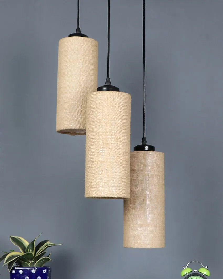 Alberio Jute Cylindrical Cluster Hanging Lamp