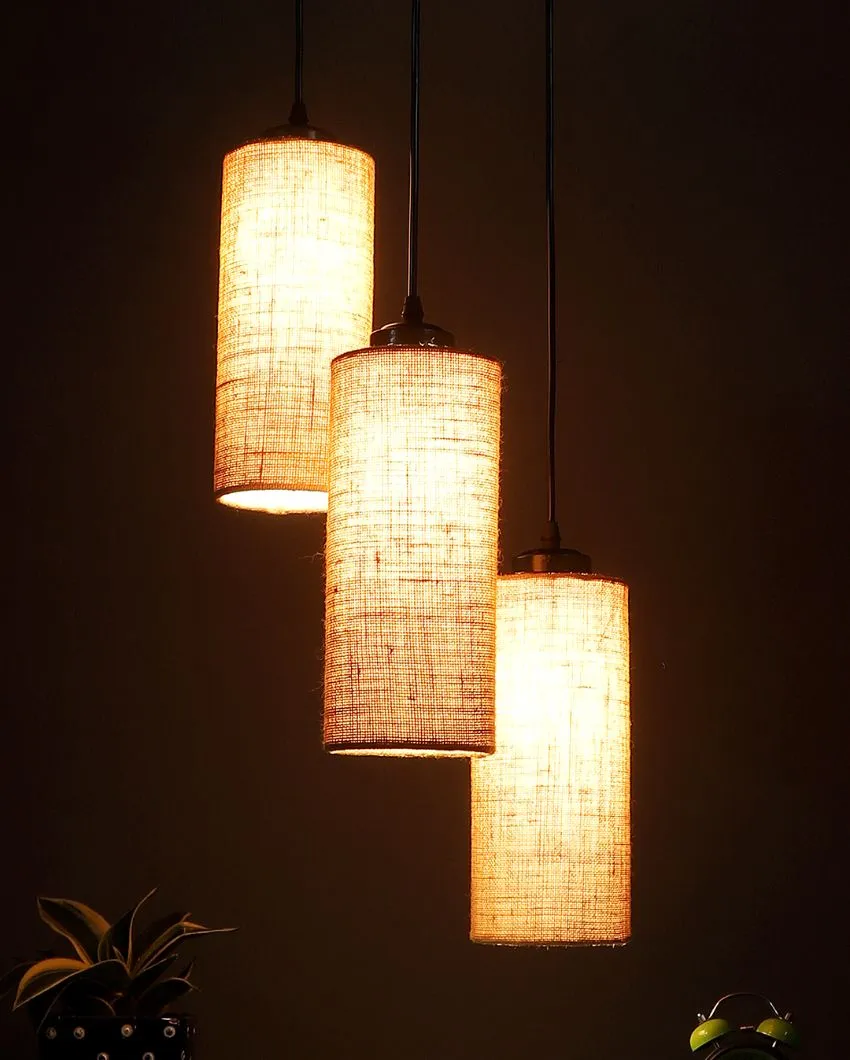 Alberio Jute Cylindrical Cluster Hanging Lamp