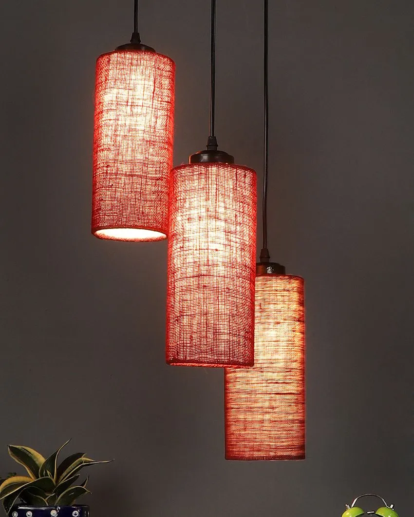 Alberio Jute Cylindrical Cluster Hanging Lamp