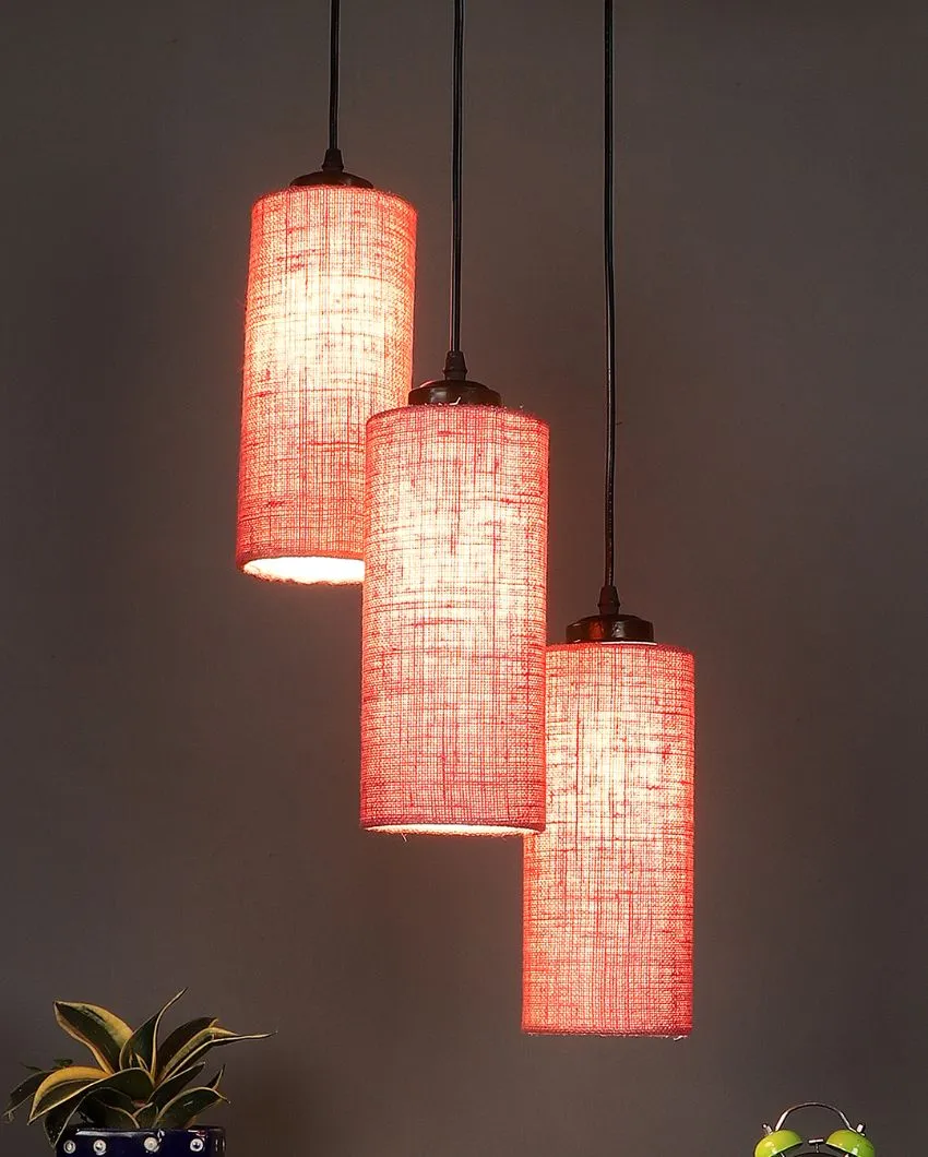 Alberio Jute Cylindrical Cluster Hanging Lamp