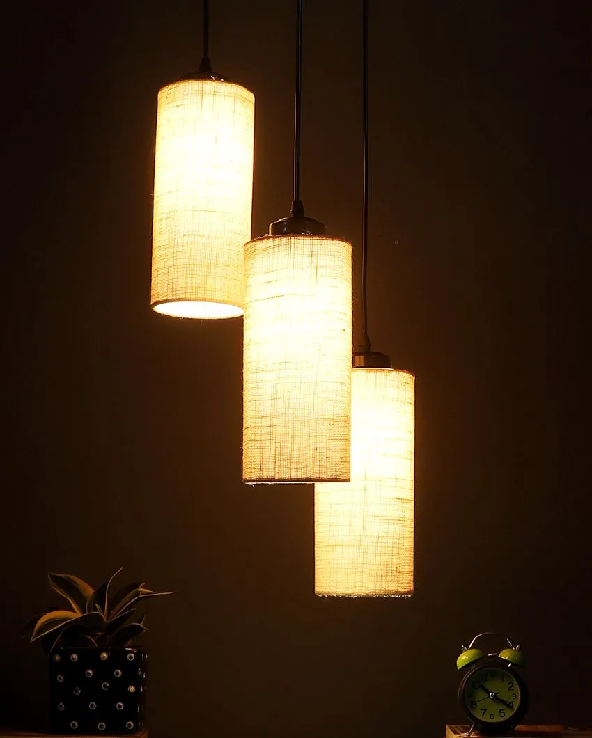 Alberio Jute Cylindrical Cluster Hanging Lamp