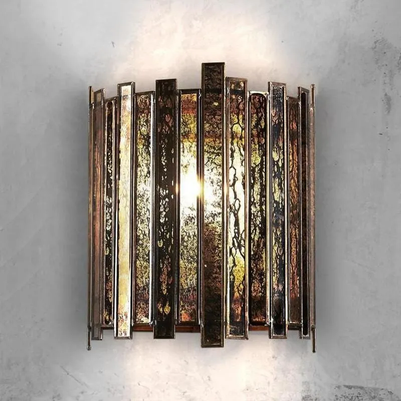 Art Deco Antiqued Mirror Sconce