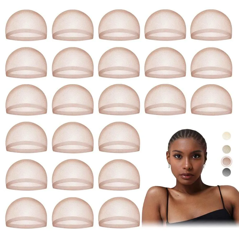 Black Wig Caps for Women 24 Pieces