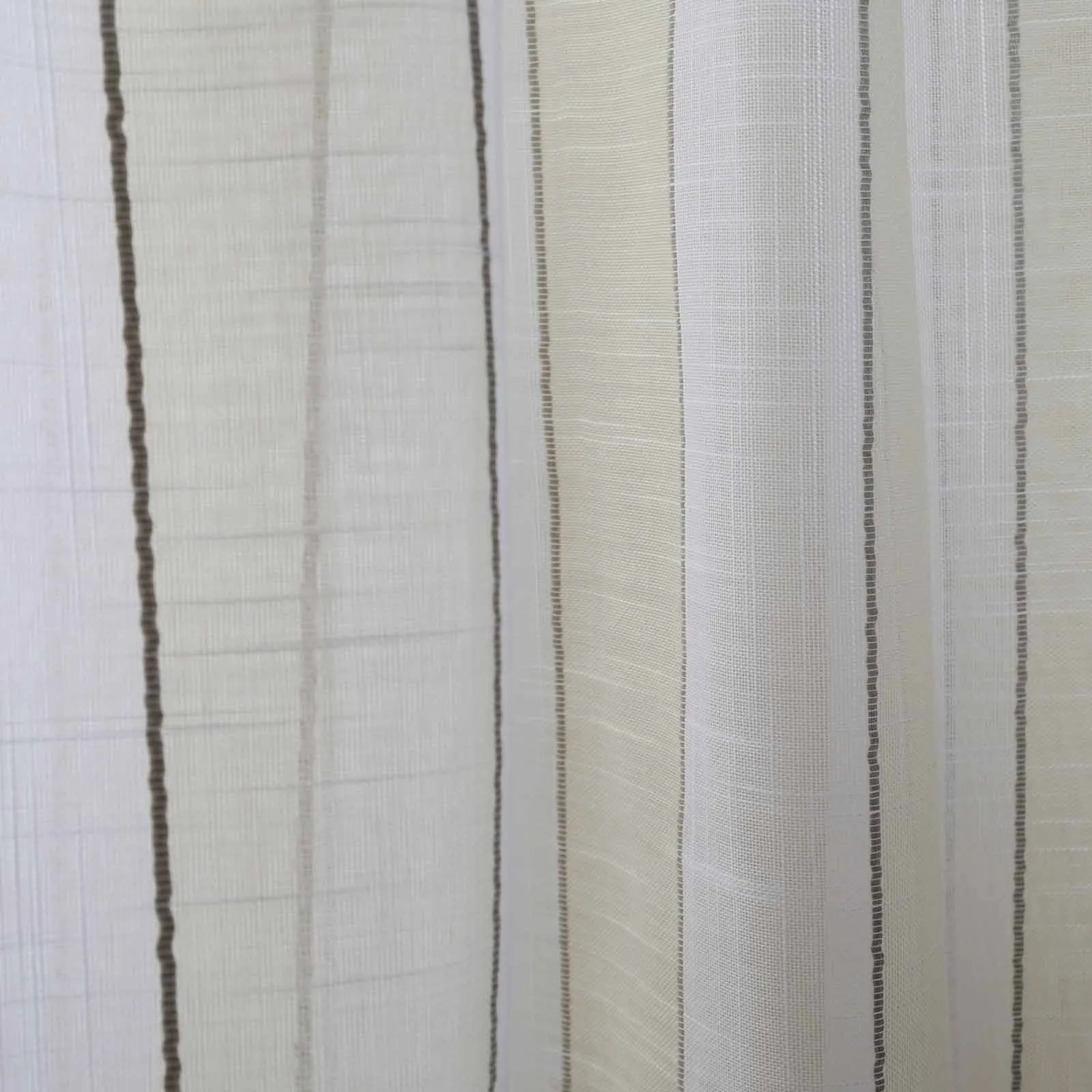 Brooklyn Woven Striped Sheer Curtain Pleated