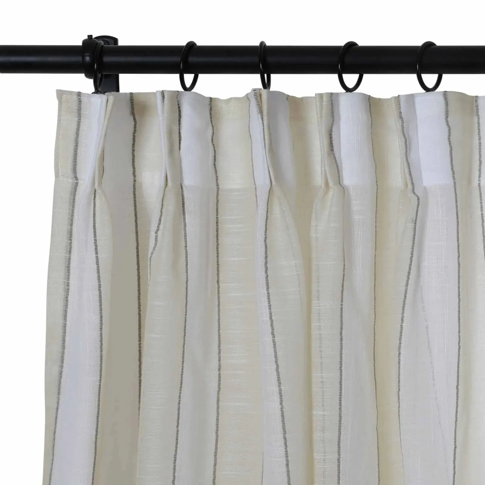 Brooklyn Woven Striped Sheer Curtain Pleated