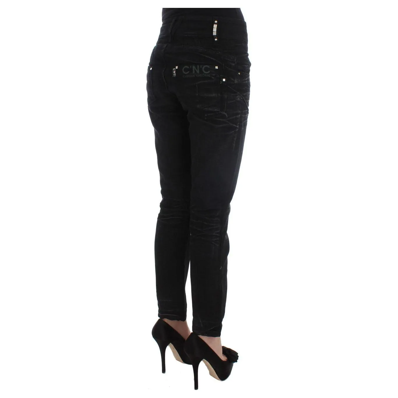 Costume National Elegant Black Slouchy Fit Jeans for Trendsetters