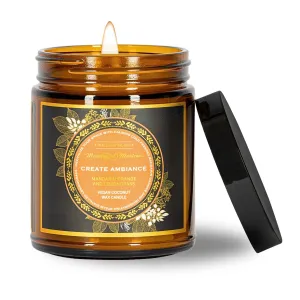 Luxurious Ambiance Mandarin Orange & Lemongrass Scented Candle for Home Relaxation