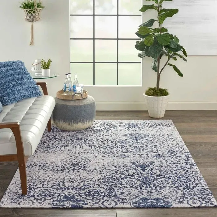 Damask DAS06 Ivory/Navy Rug