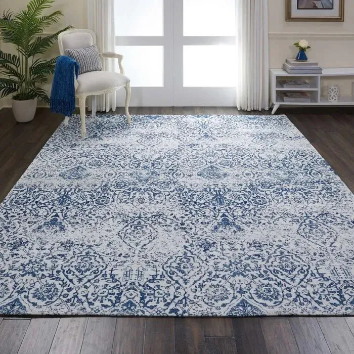 Damask DAS06 Ivory/Navy Rug