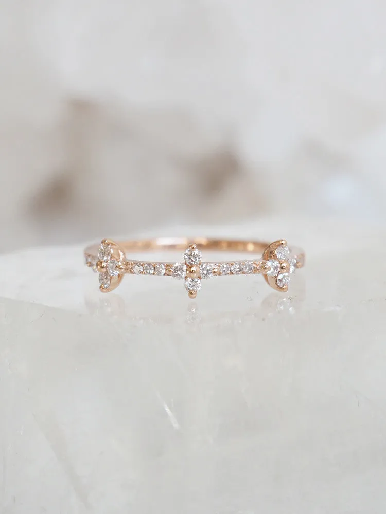 Diamond Lily Ring | 14k Gold