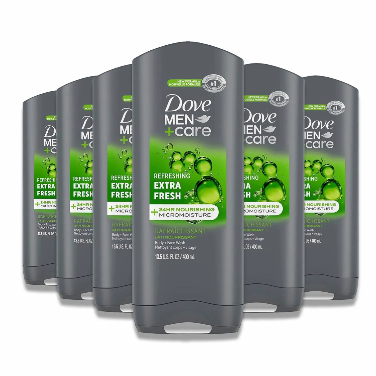 Dove Men  Care Body Wash Extra Fresh  13.5 oz/ 400 ml- 6 Pack