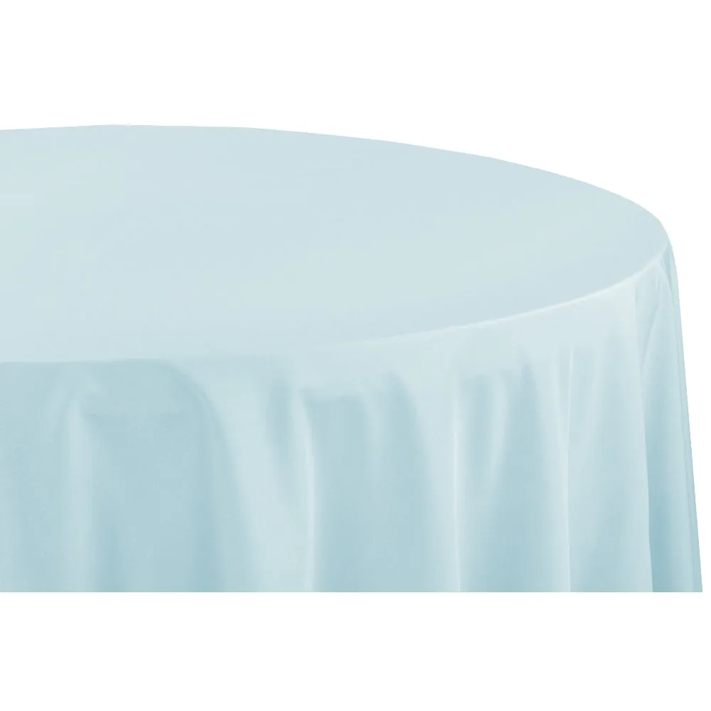 Economy Polyester Tablecloth 132" Round - Baby Blue