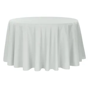 Economy Polyester Tablecloth 132" Round - Gray/Silver