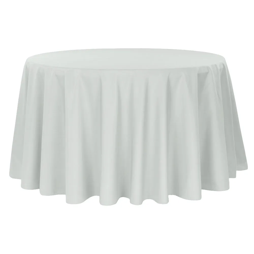 Economy Polyester Tablecloth 132" Round - Gray/Silver