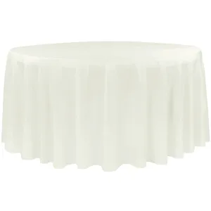 Economy Polyester Tablecloth 132" Round - Ivory