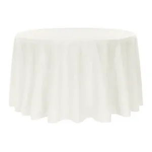 Economy Polyester Tablecloth 132" Round - Off White