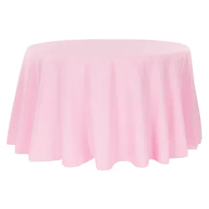 Economy Polyester Tablecloth 132" Round - Pink