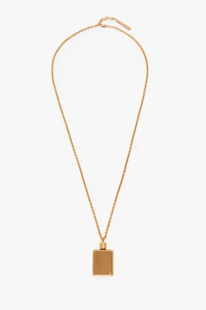 Exclusive Perfume Bottle Necklace In Brushed Gold