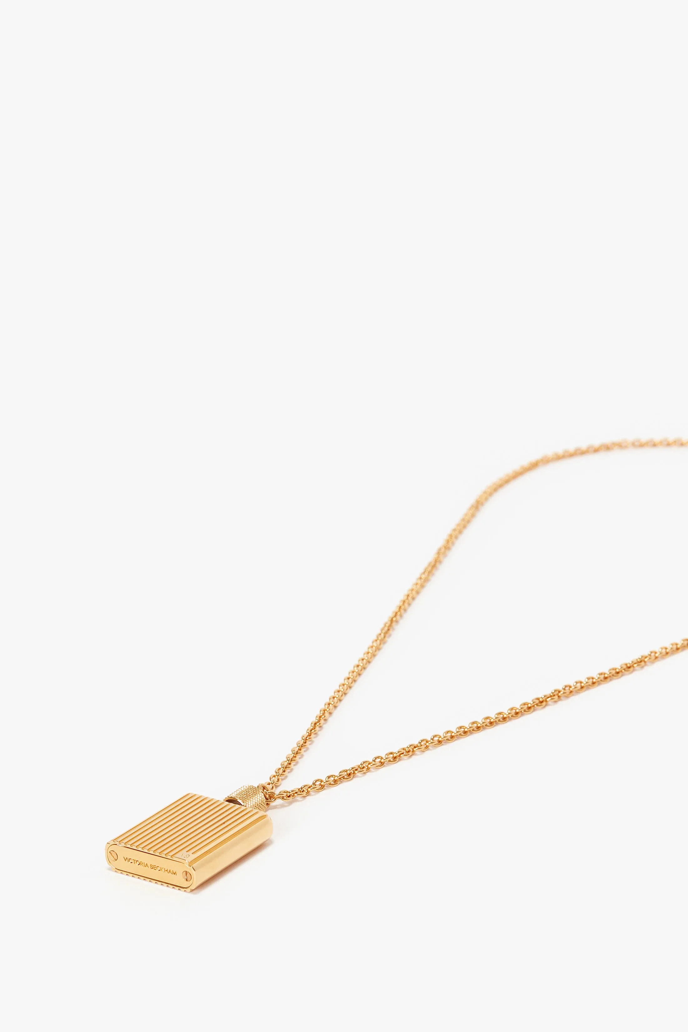 Exclusive Perfume Bottle Necklace In Brushed Gold