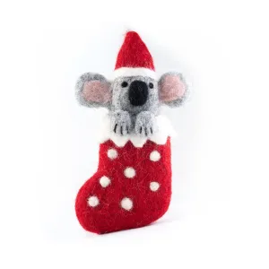 Felt Koala Stocking Christmas Ornament