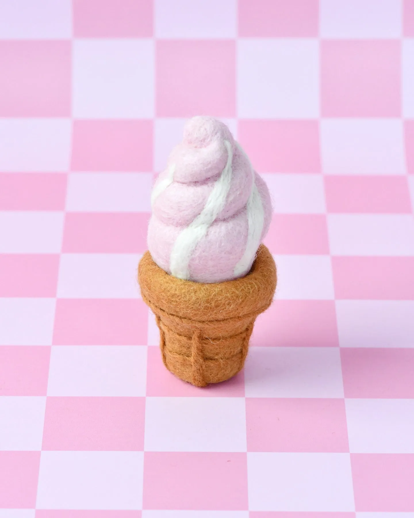 Felt Strawberry Soft Serve Ice Cream