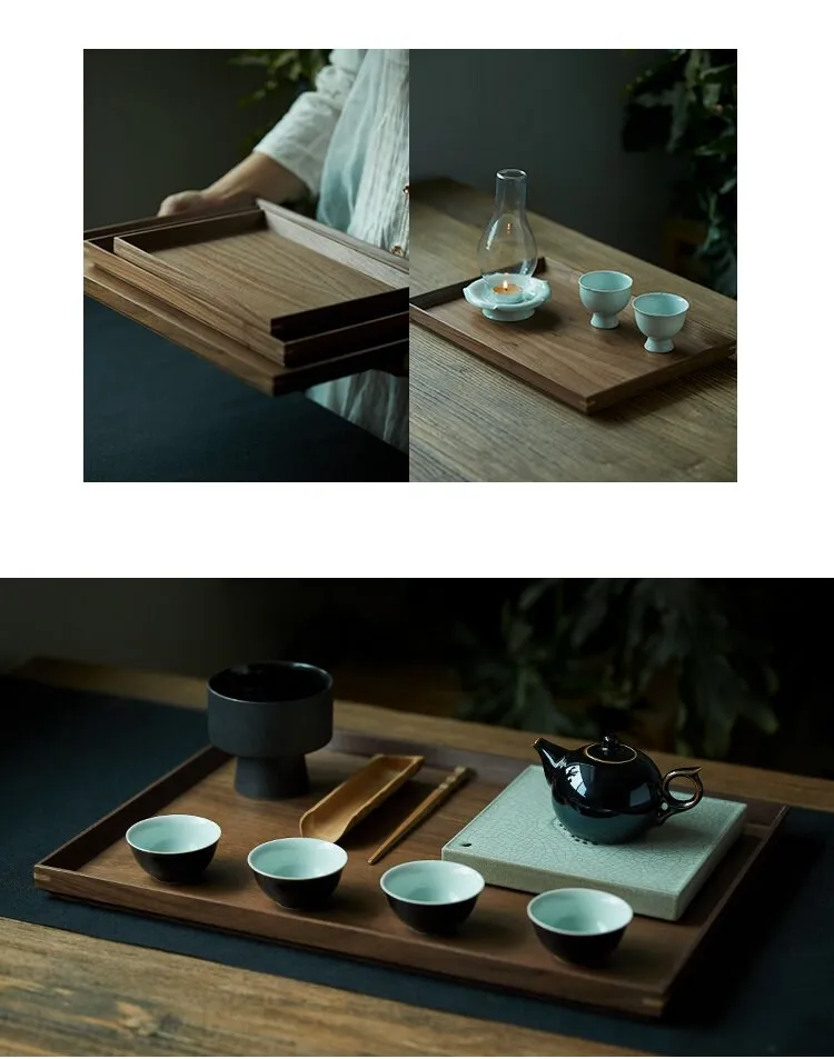 Gohobi Walnut Wooden Serving Tray