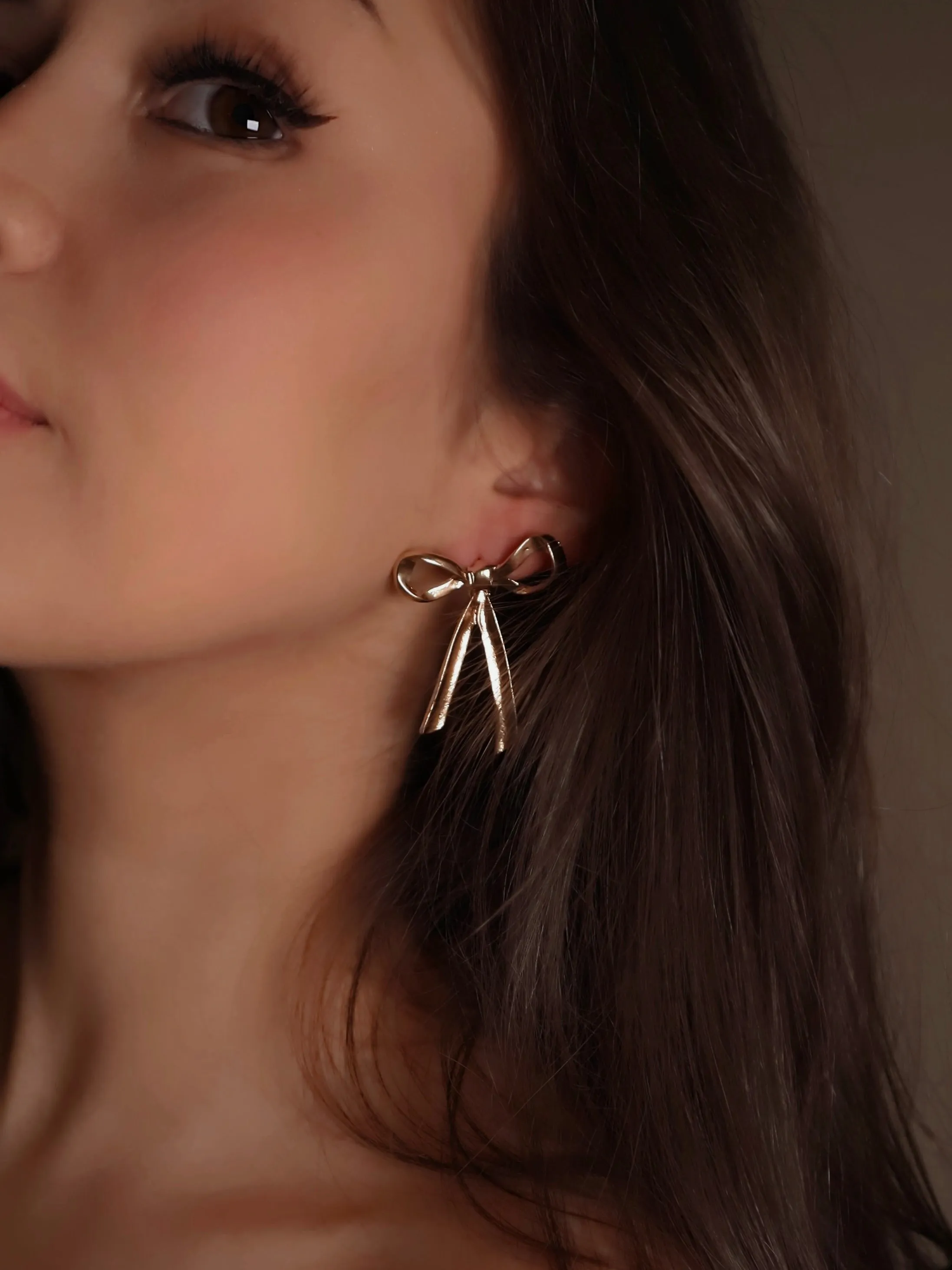 Gold Ribbon Earrings