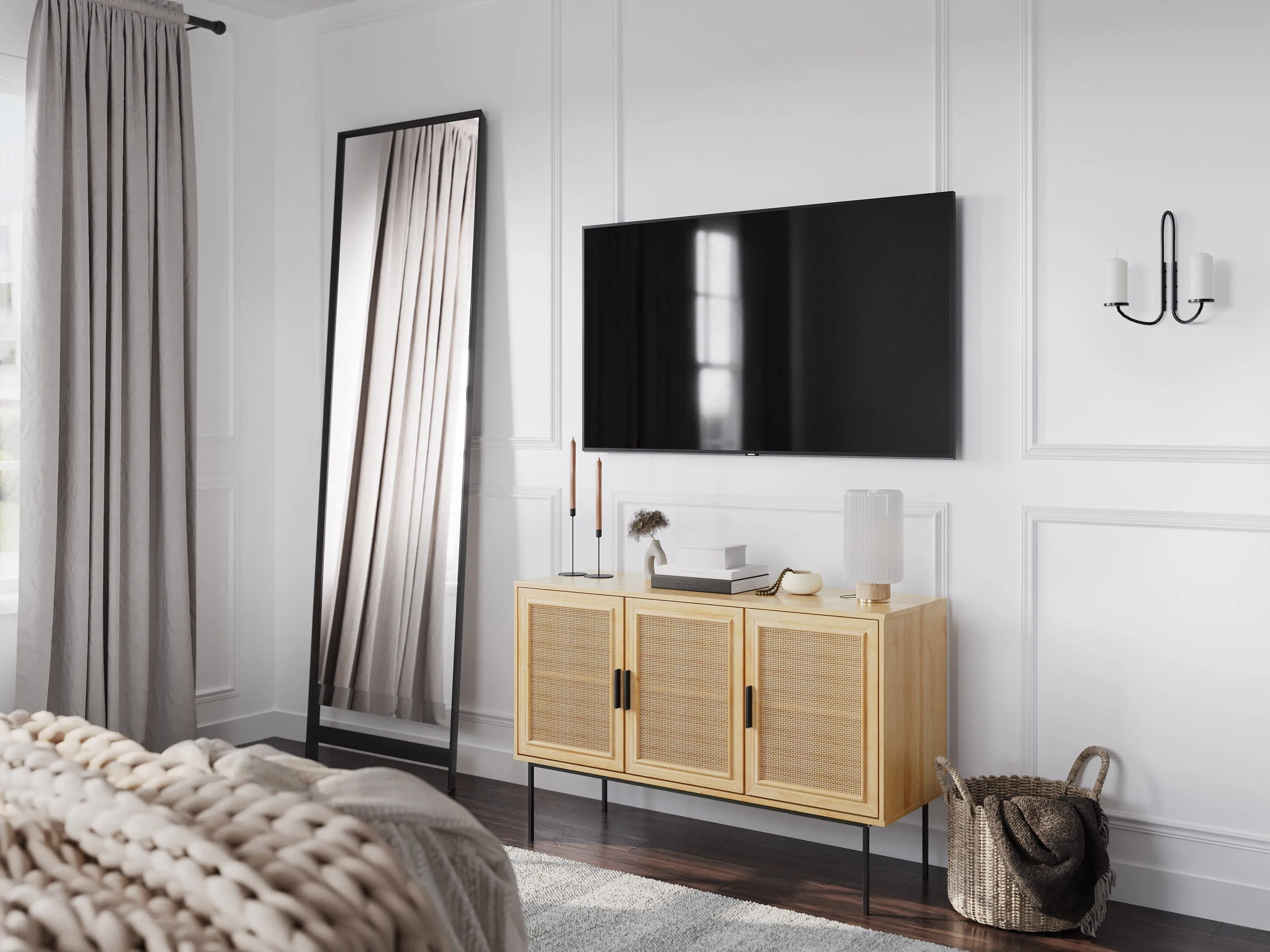 Light Brown Wood Sideboard Buffet