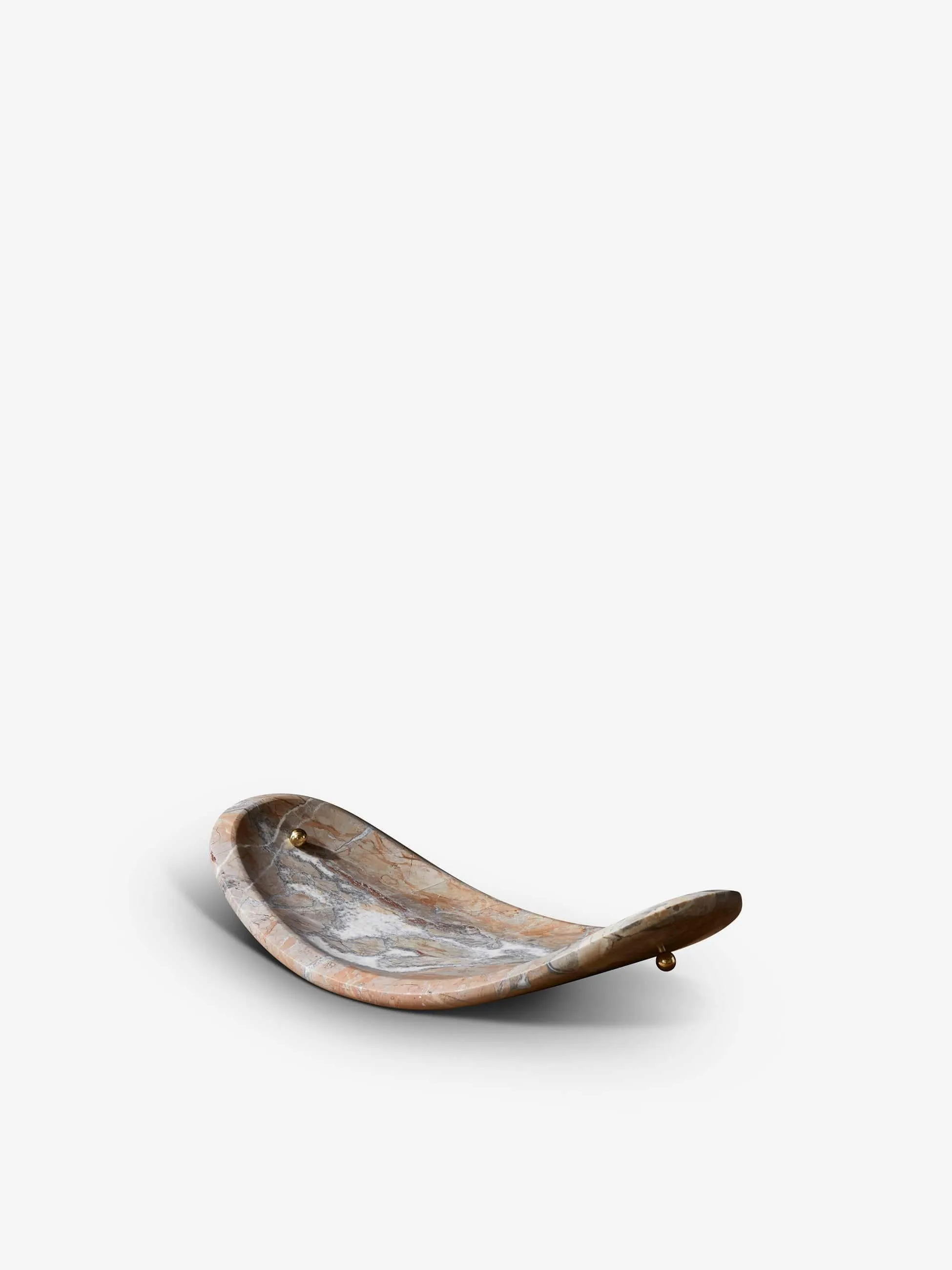 Luca Erba Nupe Fruitbowl in Breccia Alba Marble by Collection Particuliere