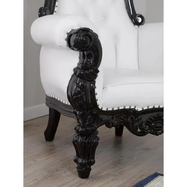 Luxurious High Back throne Crystal Buttons Chair