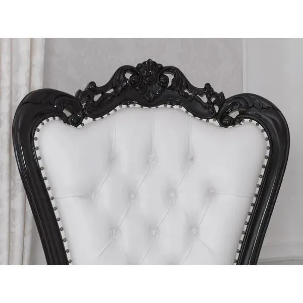 Luxurious High Back throne Crystal Buttons Chair