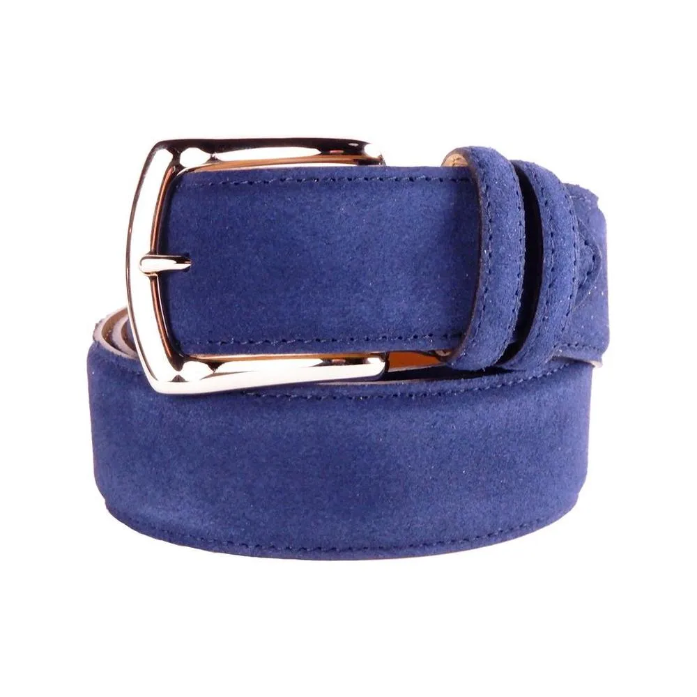 Made in Italy Elegant Quad of Suede Calfskin Belts