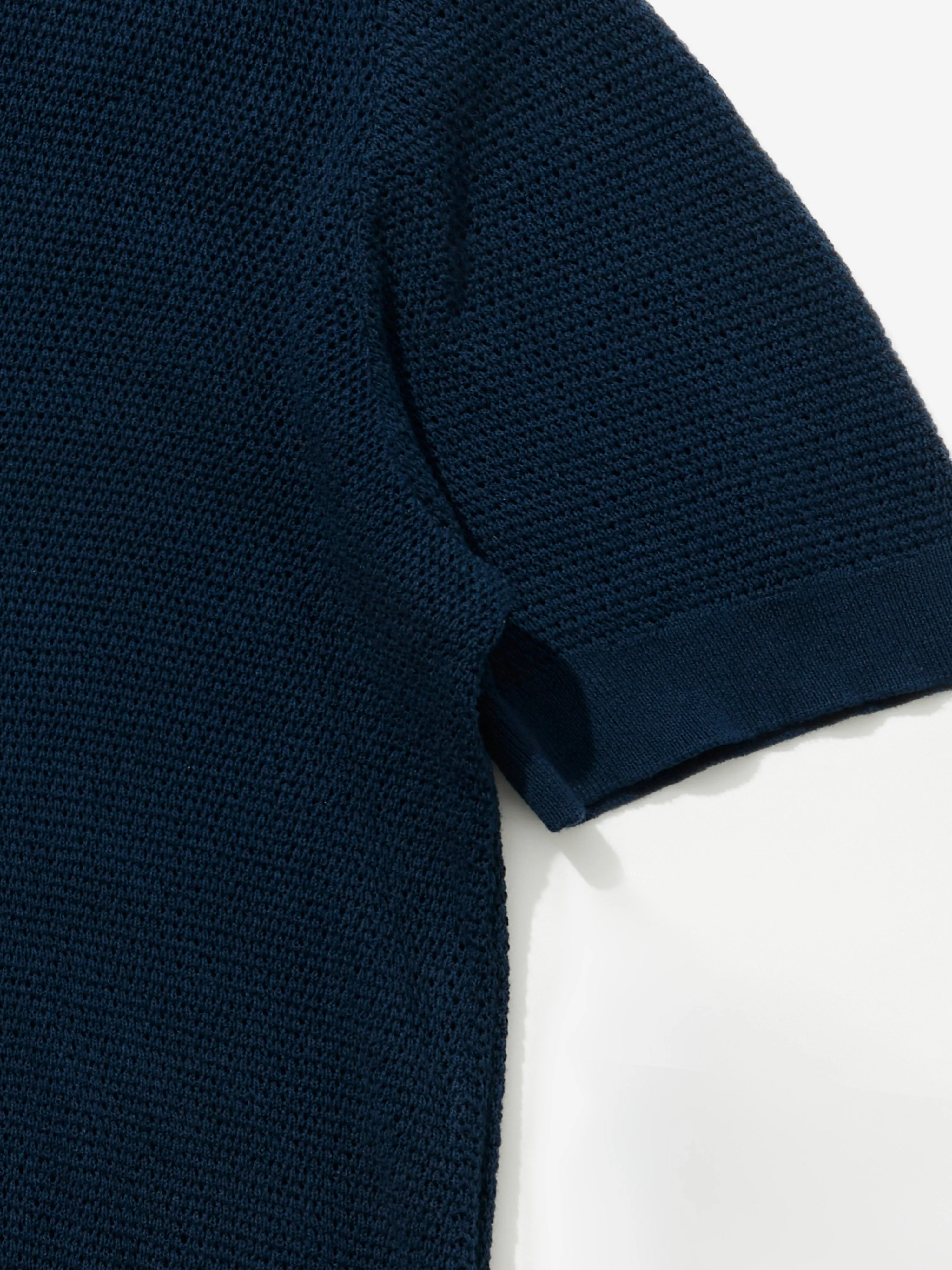 Navy Knitted Short Sleeve Jersey